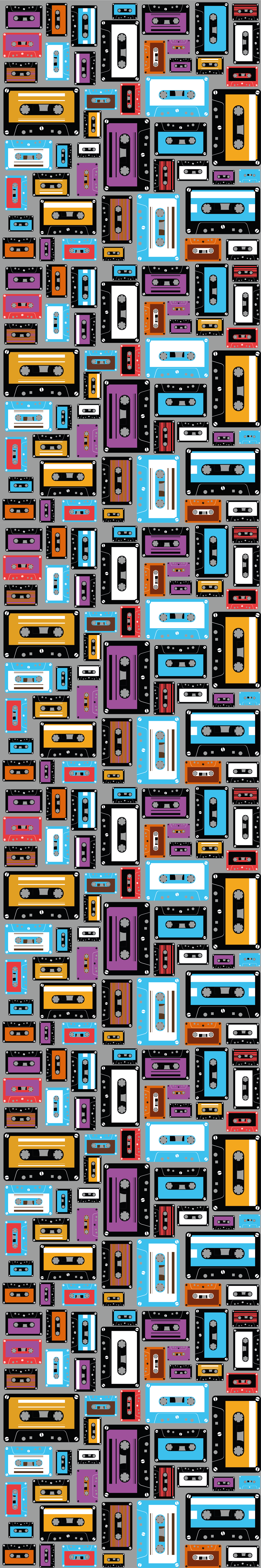 Retro 80 -tal kassettbandmönster retro tapeter