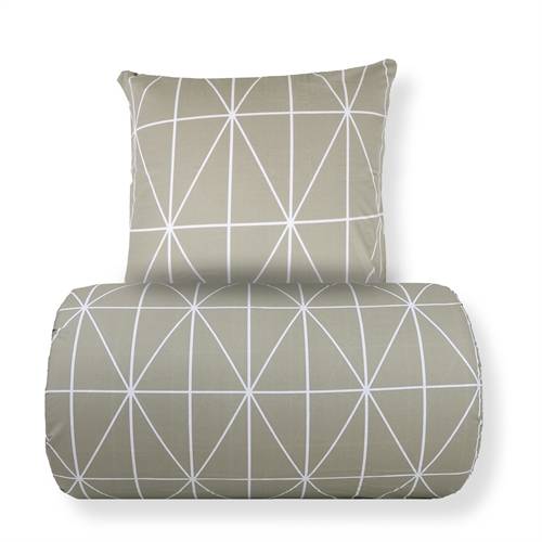 Sängkläder 140x220 cm - 100% bomull - Grönt med vita harlekinrutor