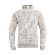 Svalbard Wool Zip Neck Offwhite/Grey (XL) - Vit (XL)