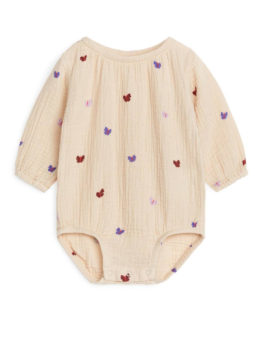 ARKET Cotton Muslin Romper -Beige, 74