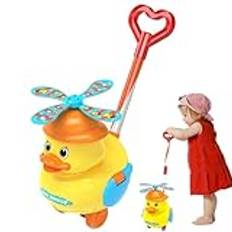 Toddler Push Toy, Toddler Walker Push Toy,Little Yellow Duck Push Walker för småbarn - Early Learning Push Toy, Walking Toy med Quacking Sounds Waddling Action, Learning to Walk