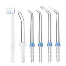 Jerilla 6 st Oral Irrigator Munstycke Set Ersättnings Stråle Spetsar Kompatibel med Waterpik Vattenflosser WP-100 WP-250 WP-450 WP-560 WP-660 WP-811 WP-900 WP-940