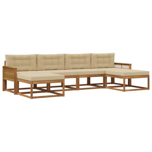 Utomhussoffset 6 st Naturlig och Beige