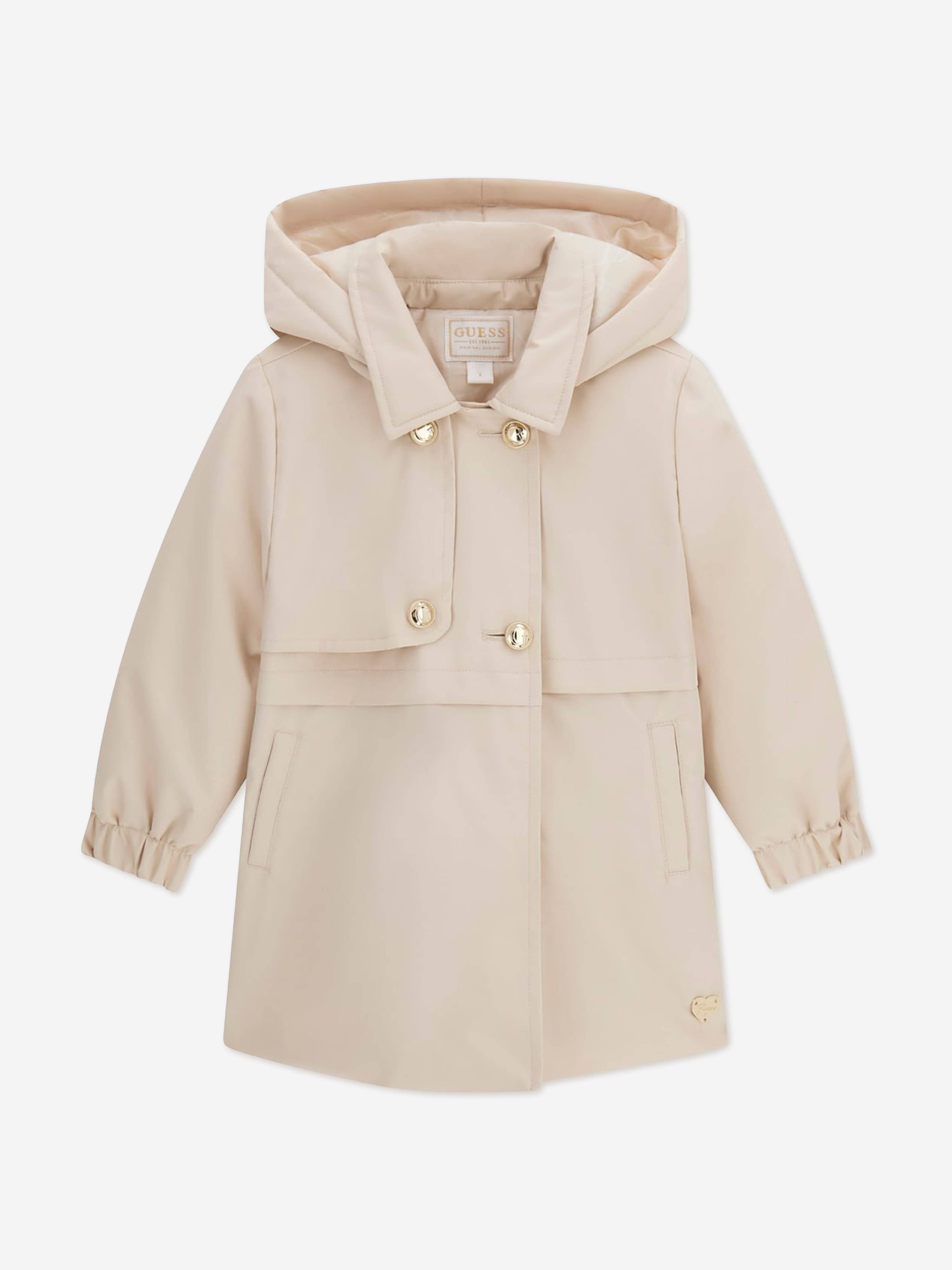 Guess Girls Padded Trench Coat in Beige - Beige / 7 Yrs (7 Yrs)