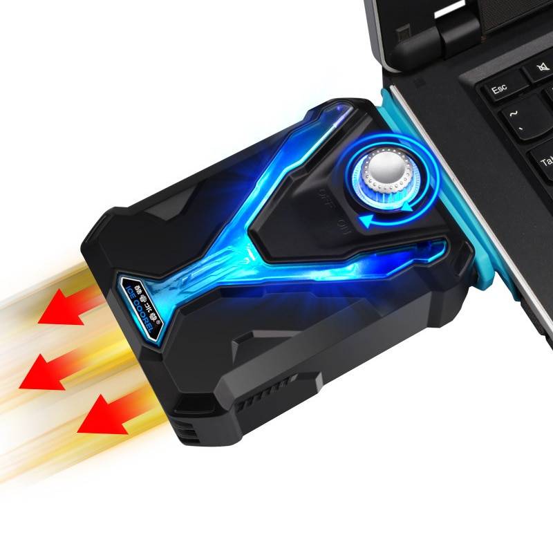 Iscoorel laptop kylare snabb dropdown cpu temperatur smart laptop kylplatta kraftfulla vindfläktar ledde ljus för 12-17 tum - Led-ljusversion