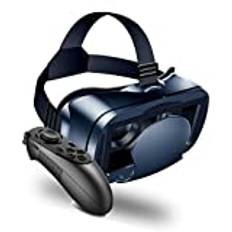 CCYLEZ Pro 3D VR Headset för Barn Vuxna, Blåljus ögonskydd 3D VR Virtual Reality-glasögon med Fjärrkontroll för Mobiltelefonspel
