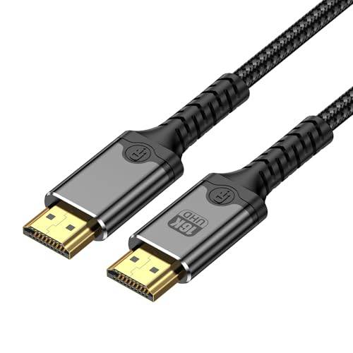 16K HDMI 2.2-kabel, 96 Gbit/s, ultrahög hastighet 16K @ 60 Hz 8K @ 240 Hz 4K @ 480 Hz, för PS5/TV/Gaming PC/bildskärm/projektor (1 m)