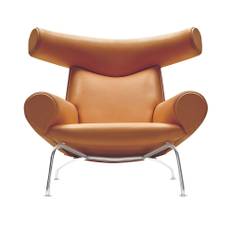 Fredericia Furniture - Wegner Ox Chair, Chrome, Leather Cat. 3 Max 95 Cognac - Lænestole - Hans J. Wegner - Brun - Læder/Metal