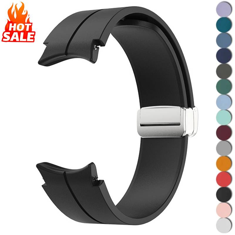 No Gaps Silicone Strap for Samsung Galaxy Watch 7 6 5 4 40mm 44mm 5Pro 45mm Magnetic Band Bracelet for Watch 6Classic 43mm 47mm