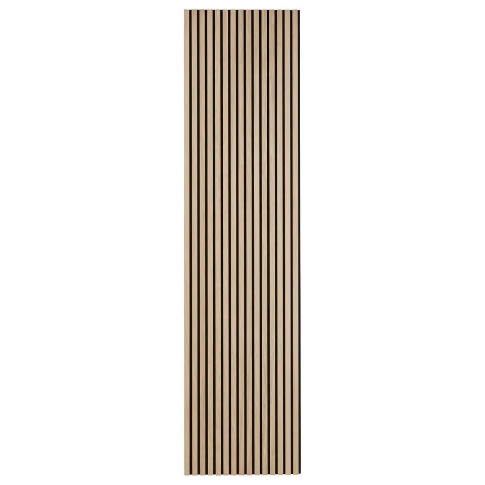 Trälamell akustikpaneler | 2700x600x21mm | Vit ek - Väggpanel