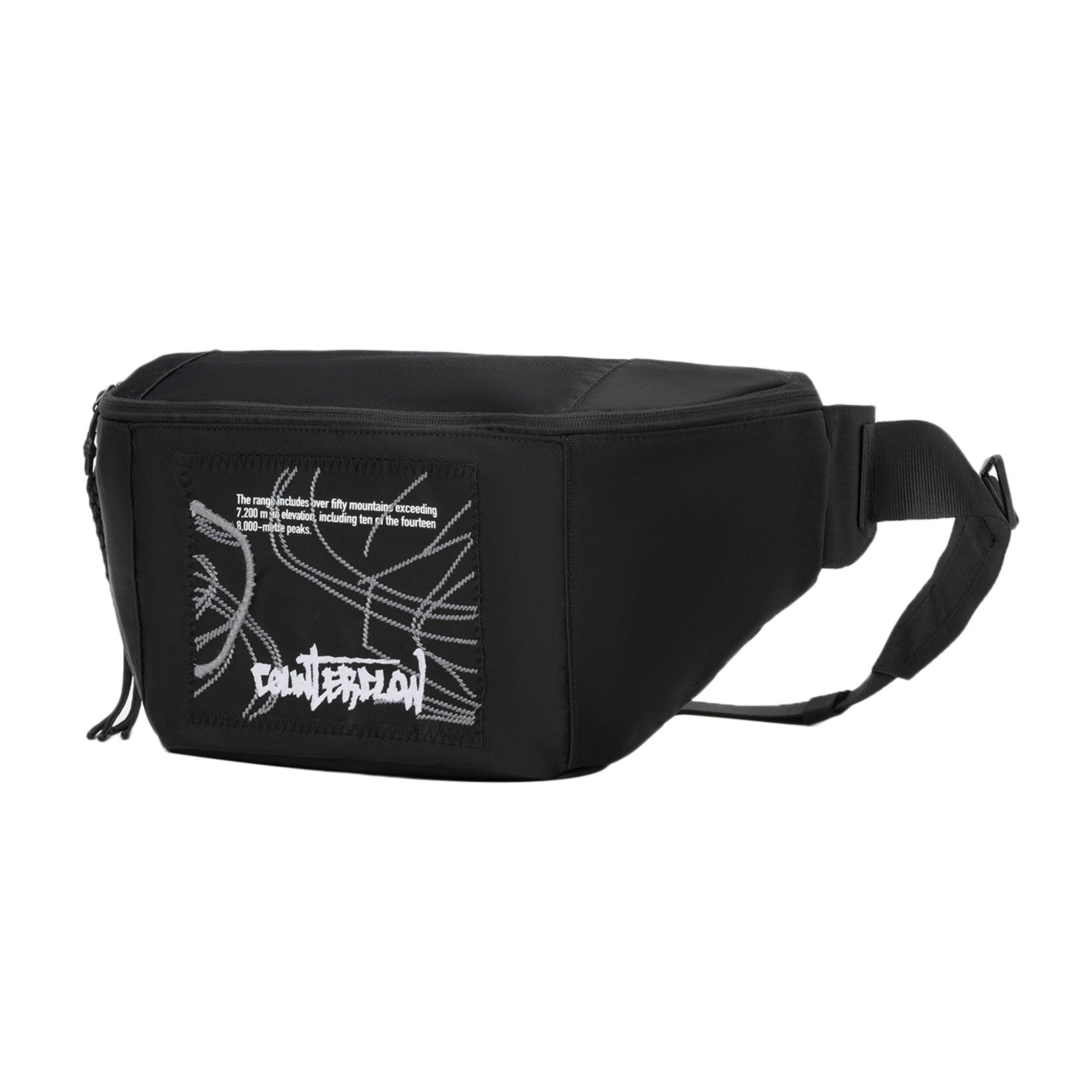Li Ning CF Versatile Sports Fashion Polyester Shoulder Crossbody Waist Bag Unisex bags Black ABDR578-4 Black