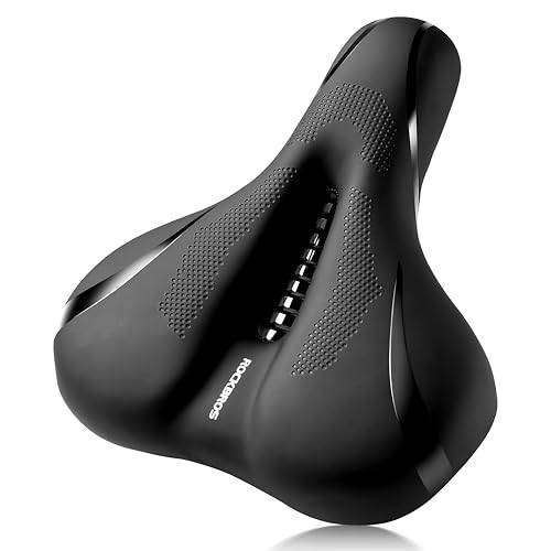ROCKBROS Cykelsadel bekväm cykelsadel ergonomisk bred bekväm cykelsits vattentät andas stötdämpande gelsadel för män kvinnor