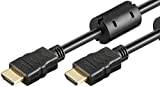 Goobay 31912 HDMI High Speed kabel med Ethernet och 2 feritkärnor, 4K, Ultra-HD, Full HD, 3D, HDMI-kontakt > HDMI-kontakt, bakåtkompatibel, förgyllda kontakter, 15 m