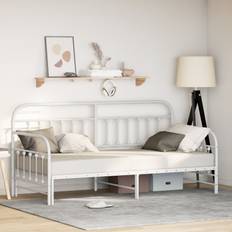 vidaXL Dagbedsramme med udtræksseng Hvid 100x190 cm Stål