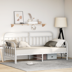 vidaXL Dagbedsramme med udtræksseng Hvid 100x190 cm Stål