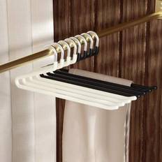Moderna minimalistiska svarta och beige svanformade byxhängare med halkfri beläggning för kläder att organisera - Multifärgad (Multi-size)