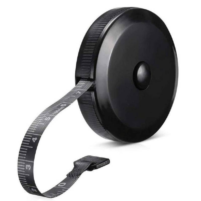 1.5m Black Retractable Tape Measure, Mini Portable Soft Tape Ruler, Plastic Coated Measuring Tape For Waist Measurement, Suitable For Tailors
