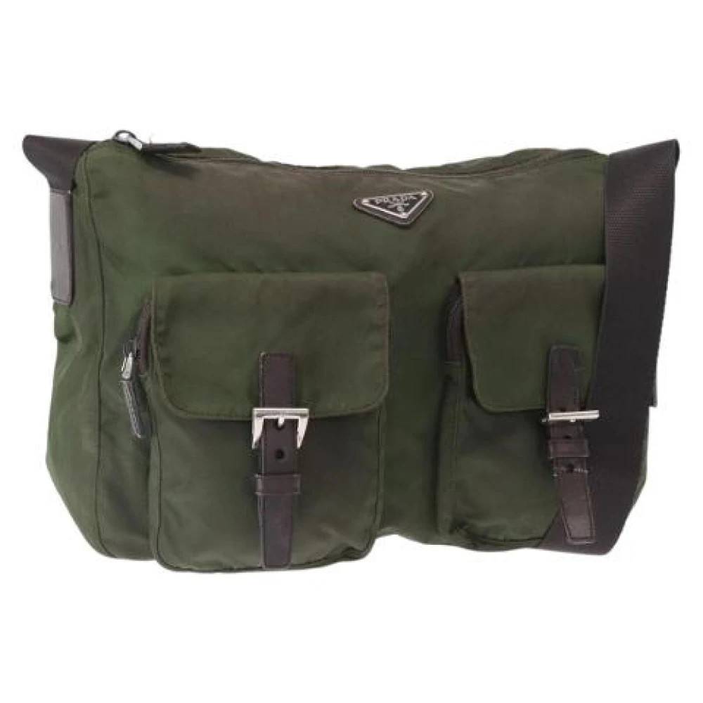 Prada Vintage Pre-owned Nylon Cross Body Taske - Vintage - Dame - Grøn - ONE SIZE - Nylon