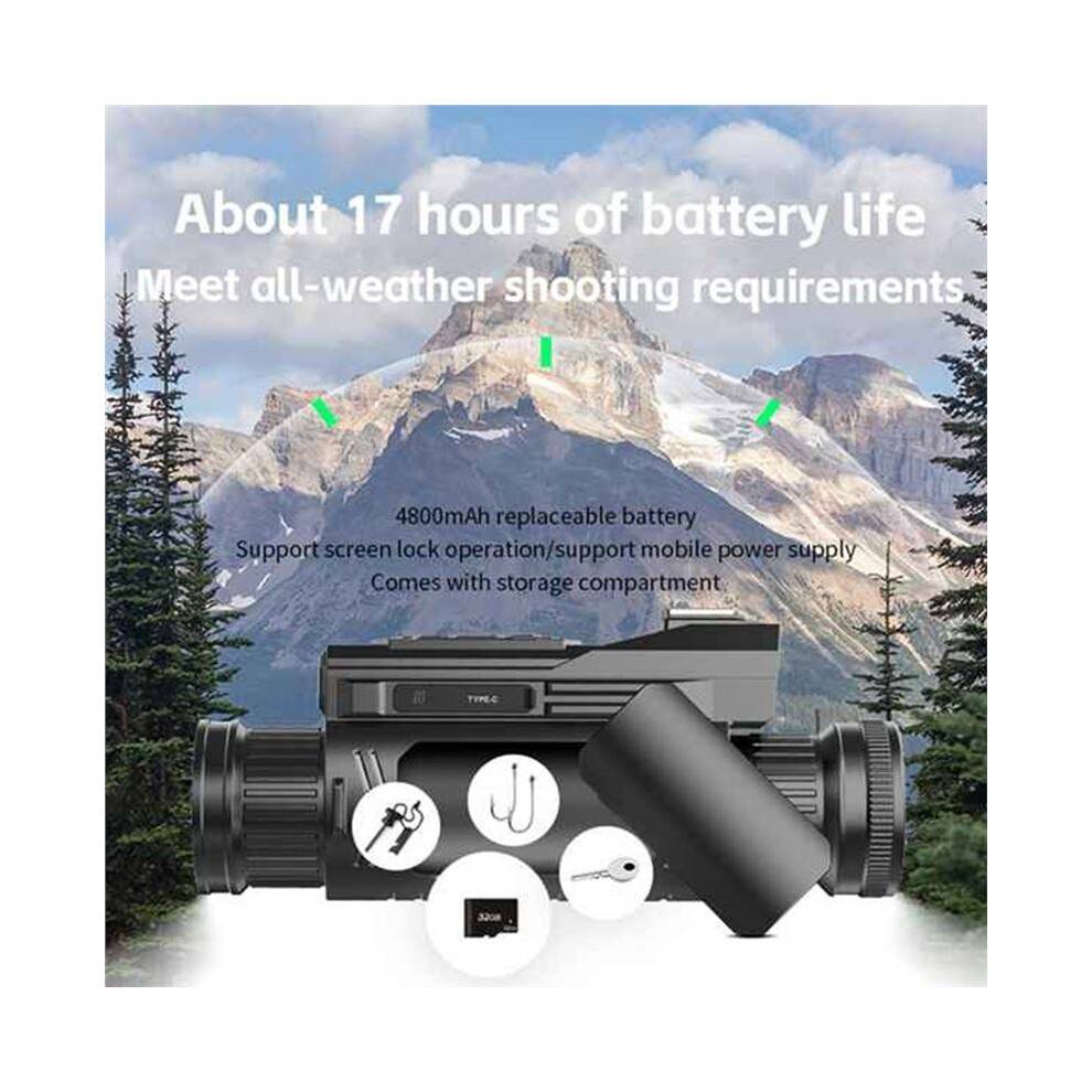 D12 4K Digital Night Vision Monocular 28X Infrared Night Vision Goggles 68MP Digital Zoom Wifi Telescope for Hiking