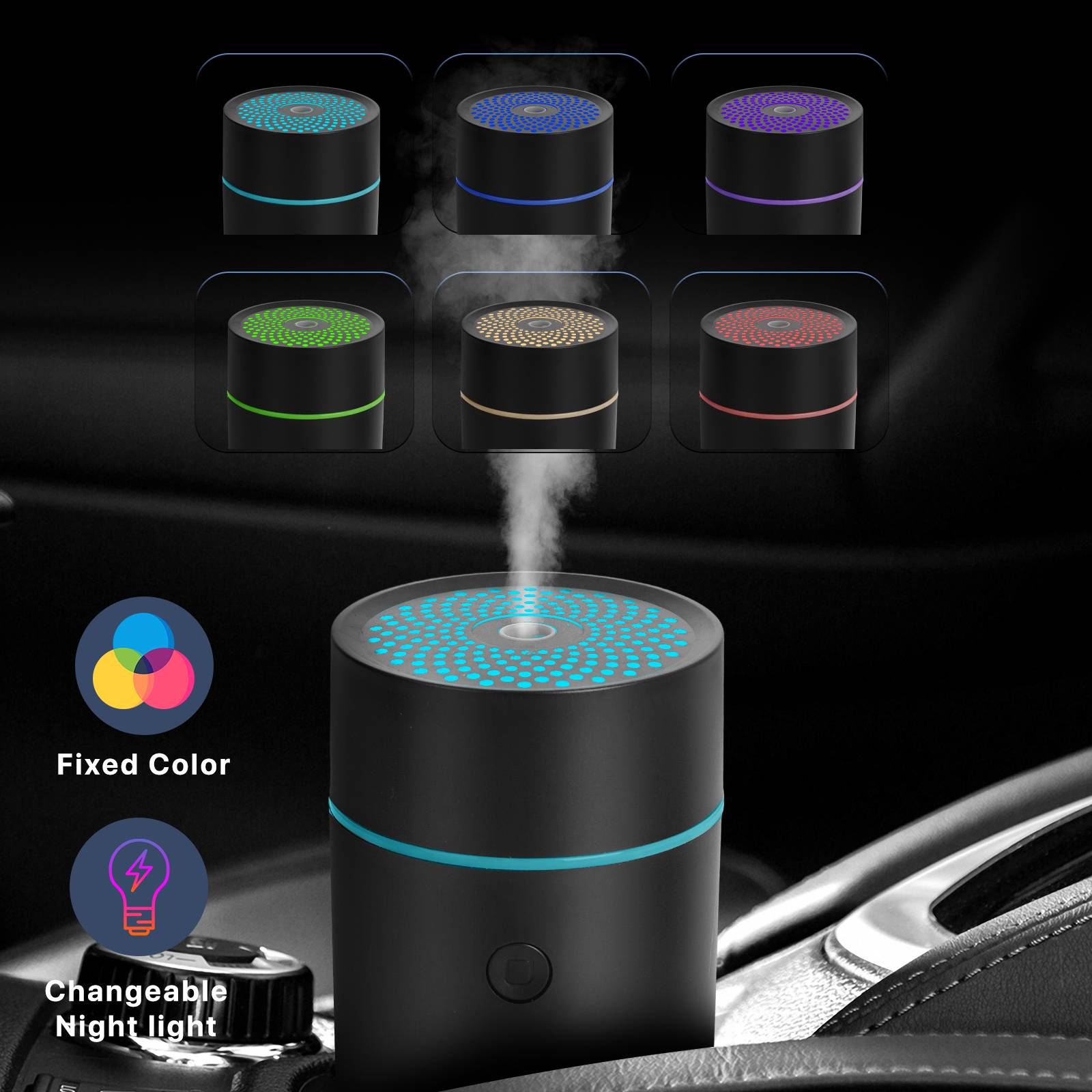 80ml Mini Air Freshener Fragrance Perfume 7 Color Portable Usb Essential Oil Aroma Car Scent Mounted Humidifier Diffuser For Car