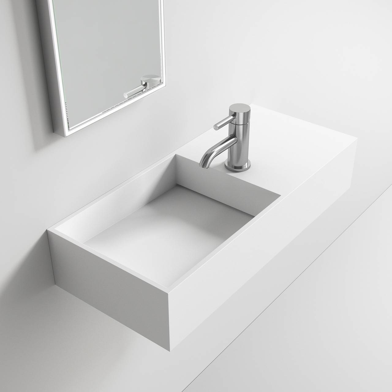 Kubo Inside 75L - 75x325 Vask til venstre Mathvid SolidTec® - fra Bad&Stil