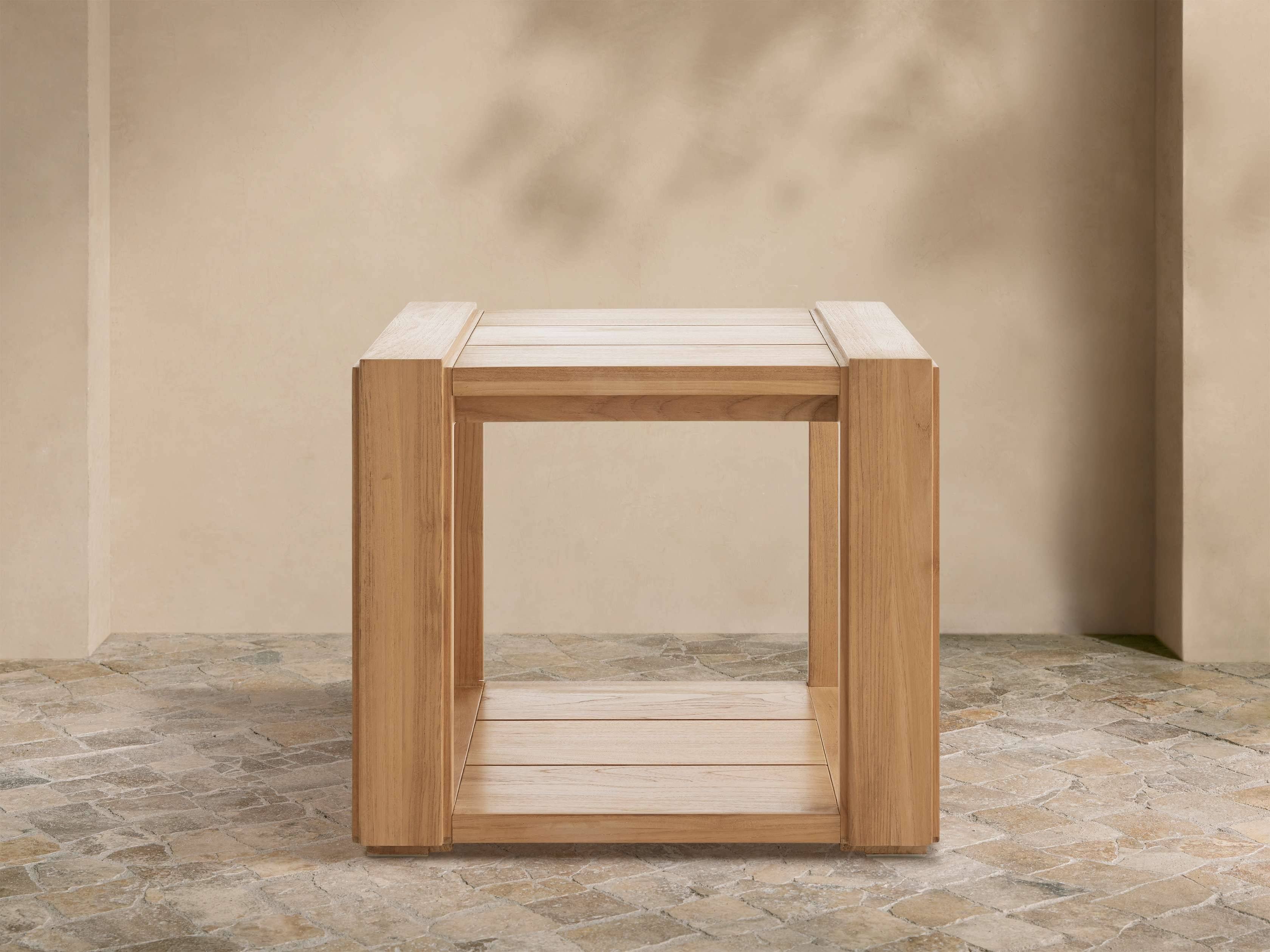 Canyon Outdoor Teak End Table - NATURAL TEAK