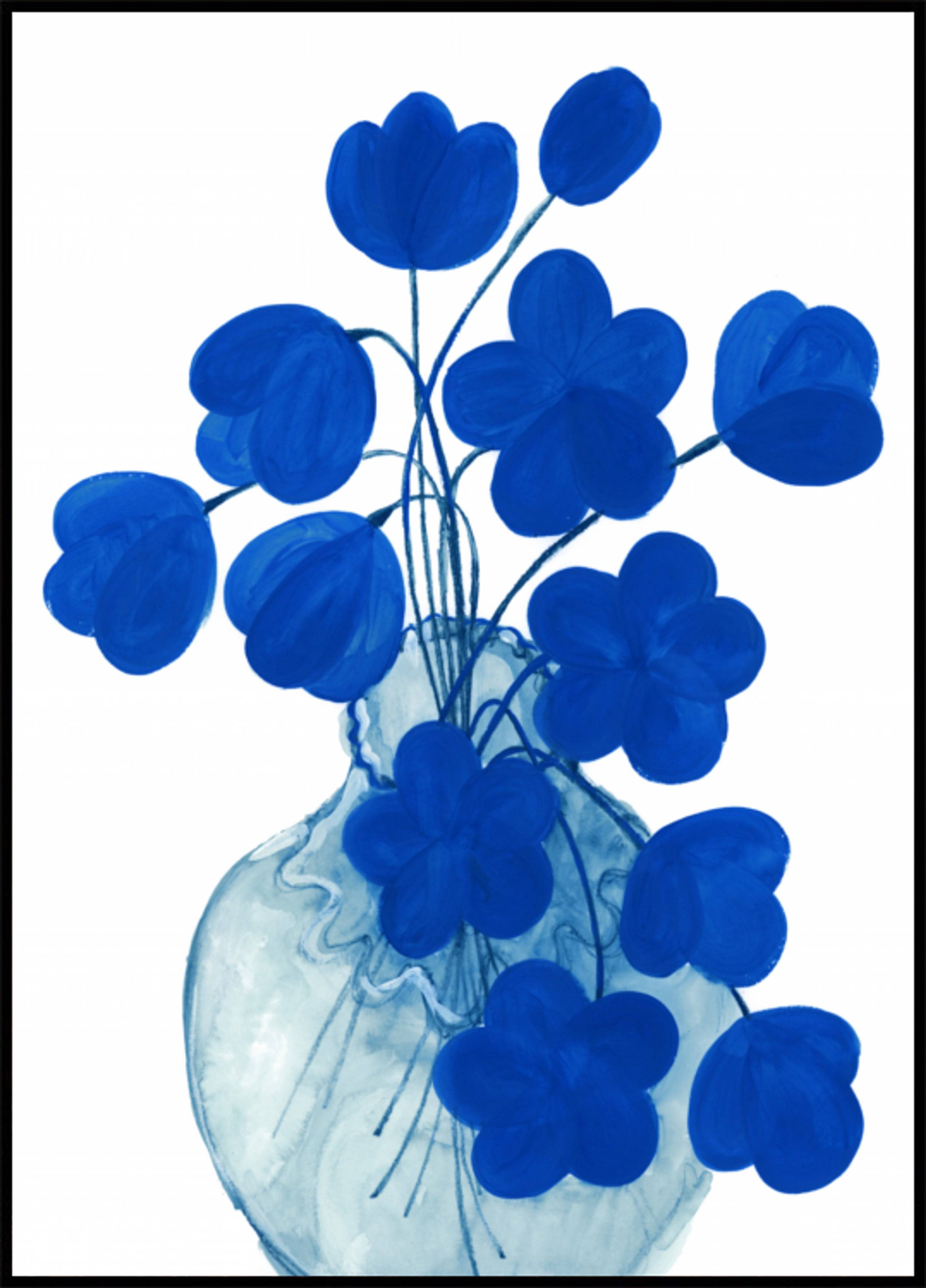 Deep Blue Floral Vase (100x140) - Plakater > Osorterade verk, BD