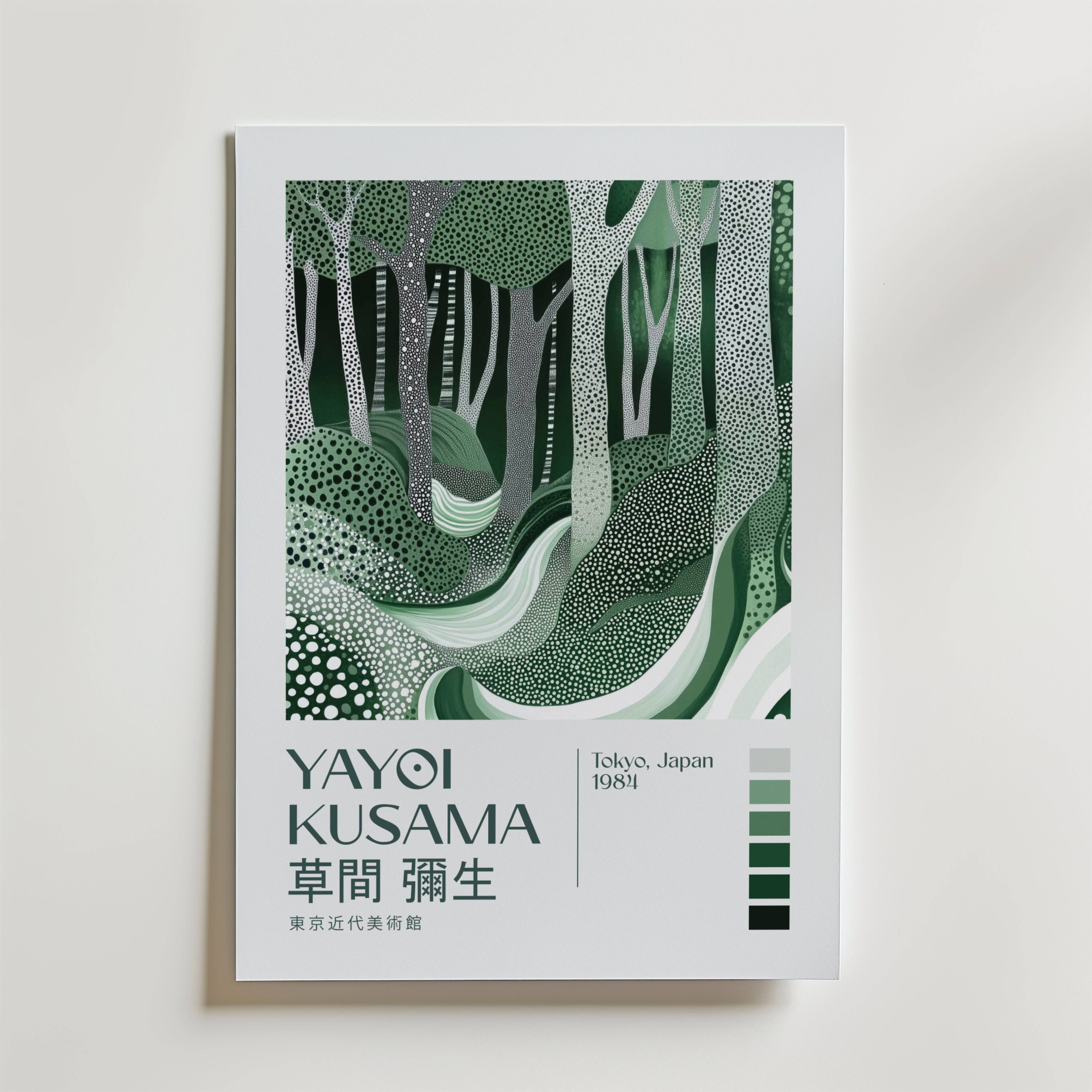 Yayoi Kusama Emerald Forest Flow Poster - Premium Canvas 21x30 cm
