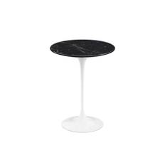 Knoll - Saarinen Round Table - Small table, White frame, glossy black Marquina marble top, Ø 41 - Små borde og sideborde - Eero Saarinen