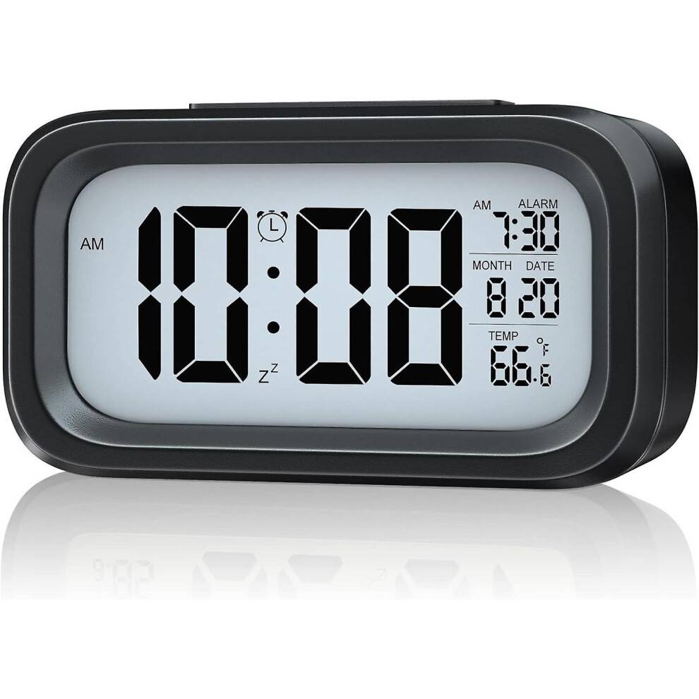 Led Display Digital Alarm Clock Battery Operated Smart Night Light Easy Operation Clock for Kids He