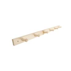 Home>it Coat rack 6 hooks pine wood natural RETRO