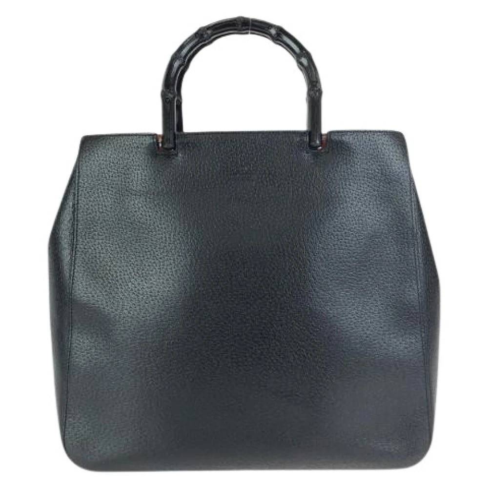 Gucci Vintage Pre-owned Bambus Læder Tote Bag - Vintage - Dame - Sort - ONE SIZE - Læder