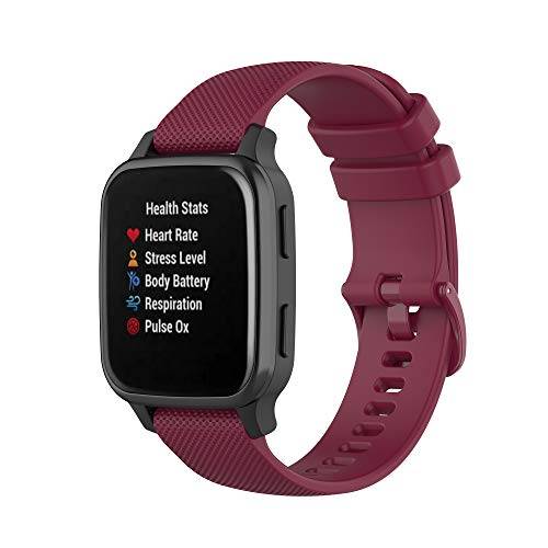Chofit Silikonband som är kompatibla med Garmin Venu Sq Music Strap, mjukt utbyte sportarmband armband armband för Garmin Venu Sq Music/Venu Sq/Venu Smartwatch (Wine)