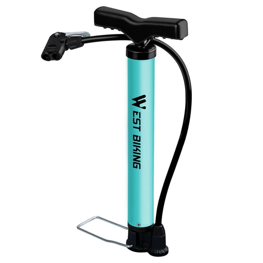 WEST BIKING - Cykelpump / Ball pump - med handtag och fotstöd - i Aluminium