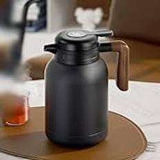 Insulated Coffee Carafe ，Stainless Steel Vacuum Thermal Pot for Coffee，Travel Size Insulated Thermos for Coffee, Tea, Water for Home Apartment Offic(Black,1.5L)