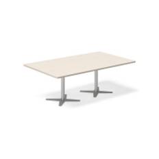 Konferencebord DNA rektangulært 5000x1200mm birk, hvid understel