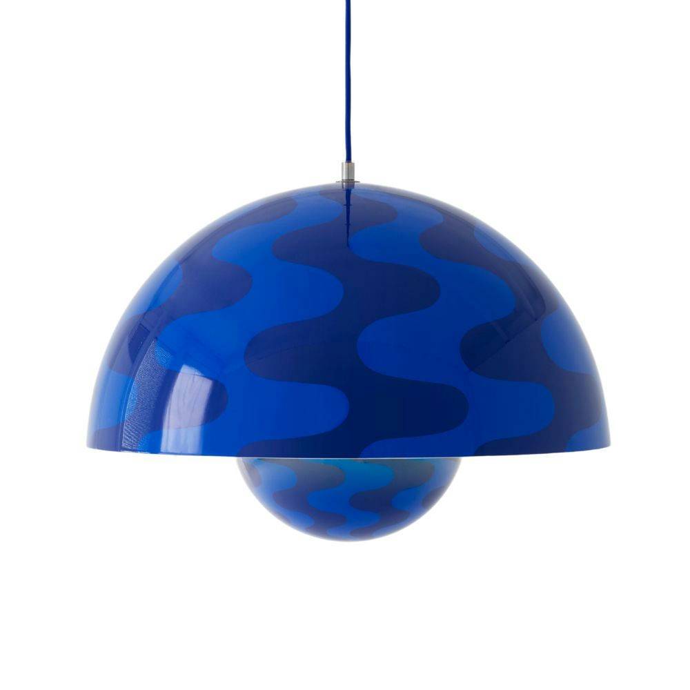 &Tradition Flowerpot VP2 Pendel Cobalt Blue & Twilight Blue Pattern