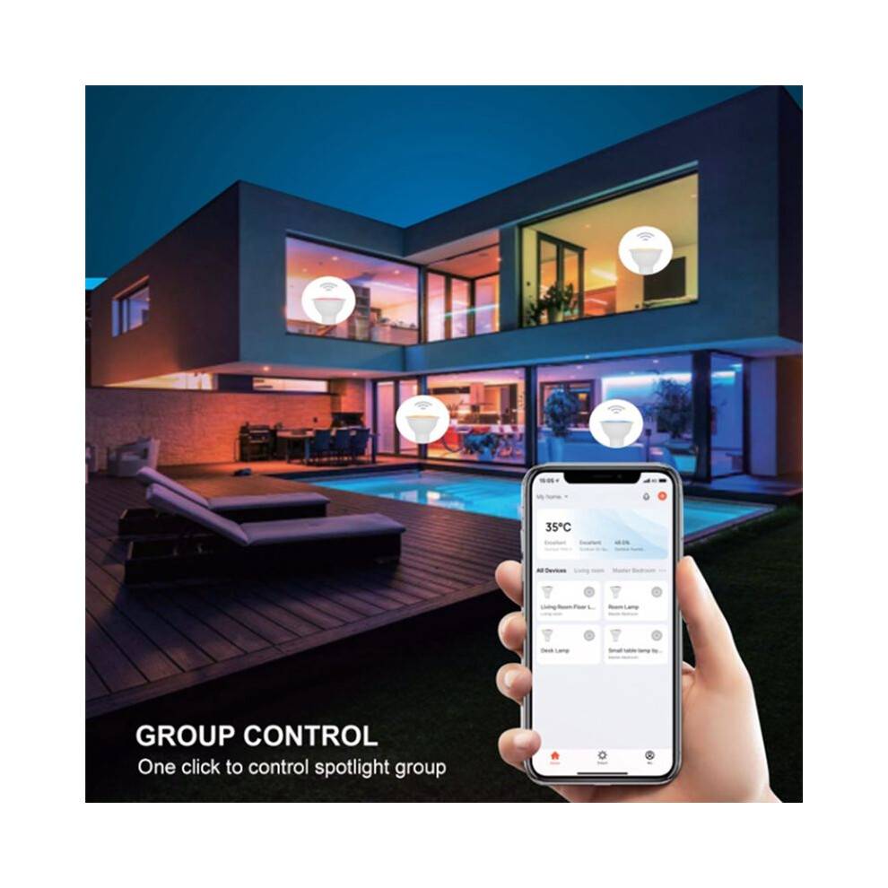 Tuya GU10 LED Light Bulb Dimmable 6W 220V Life App Control Spotlight Bulb Works with Alexa 1Pcs