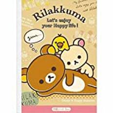 San-X Rilakkuma Grid anteckningsbok 5 mm hantverk omslag Happy Life Rilakkuma & Korilakkuma Lying Down NY98901