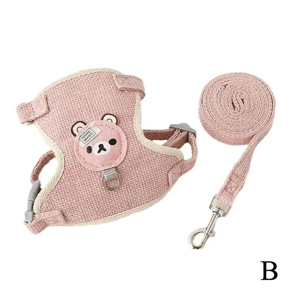 Adjustable Harness & Collar for Kittens and Small Pets - Pink / M / SP (M)