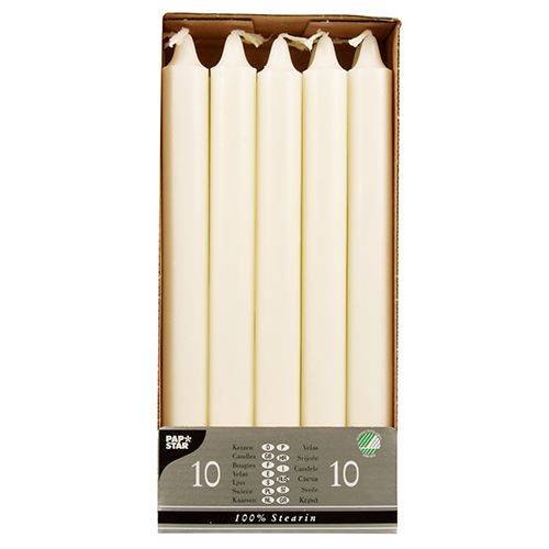 Kronljus 24cm vit 100% stearin 120st
