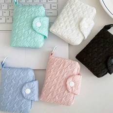 Minimalistisk myntväska, godisfärgad korthållare för flickor, studentryggsäck charm liten växelplånbok för hörlurar och kabelförvaring - Rosa