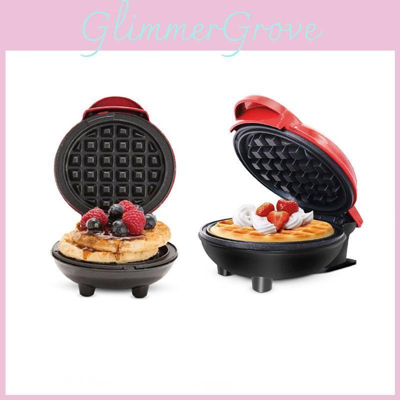 Mini våffeljärn non-stick kompakt hemmabruk barns bakapparat med logotyp för frukostmatlagning
