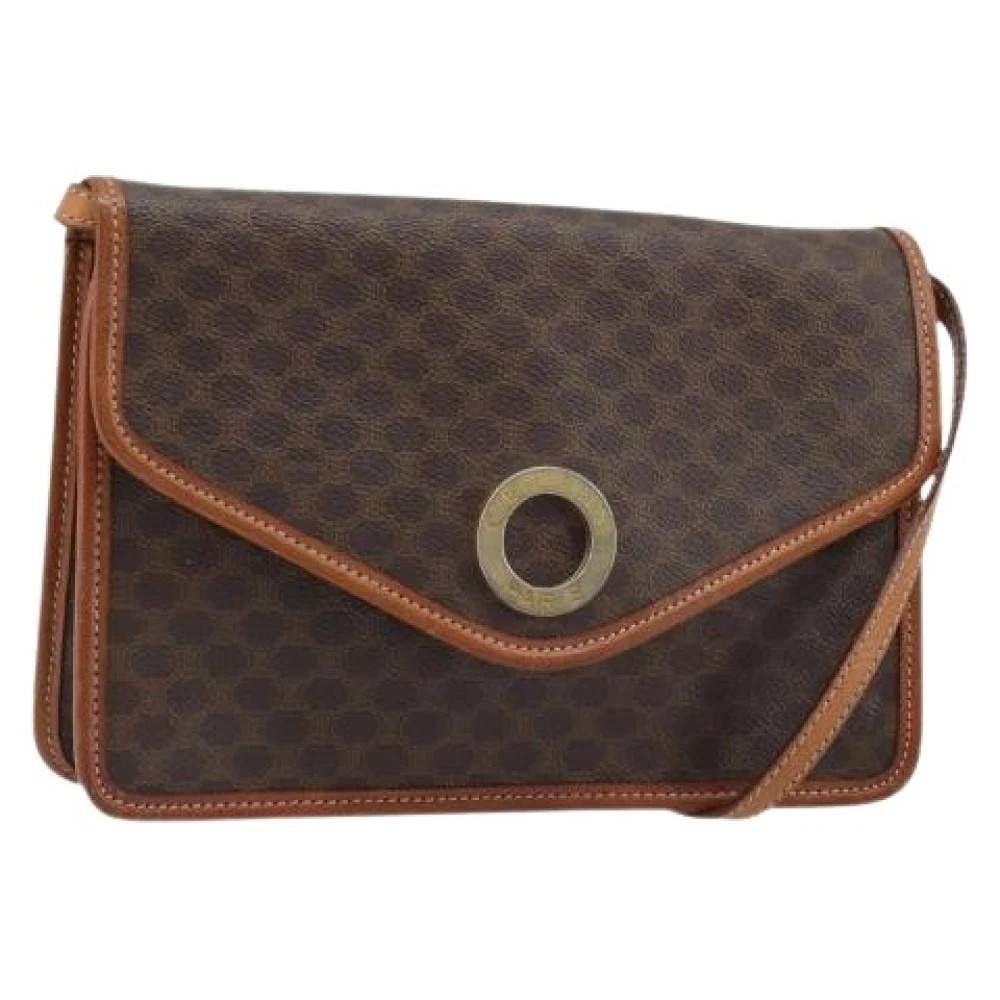 Celine Vintage Pre-owned Vintage Plastic Skuldertaske - Vintage - Dame - Brun - ONE SIZE - Uld