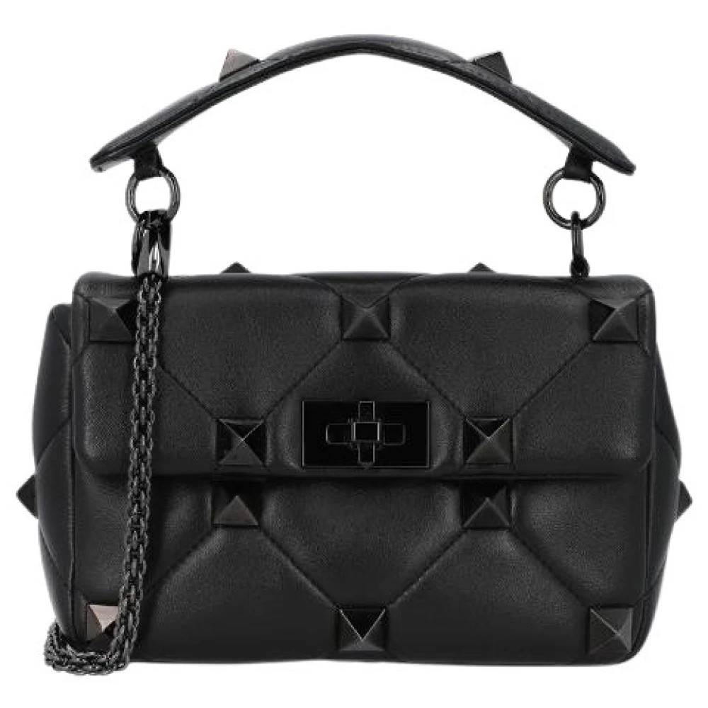 Valentino Vintage Pre-owned Roman Stud Skuldertaske - Vintage - Dame - Sort - ONE SIZE - Uld