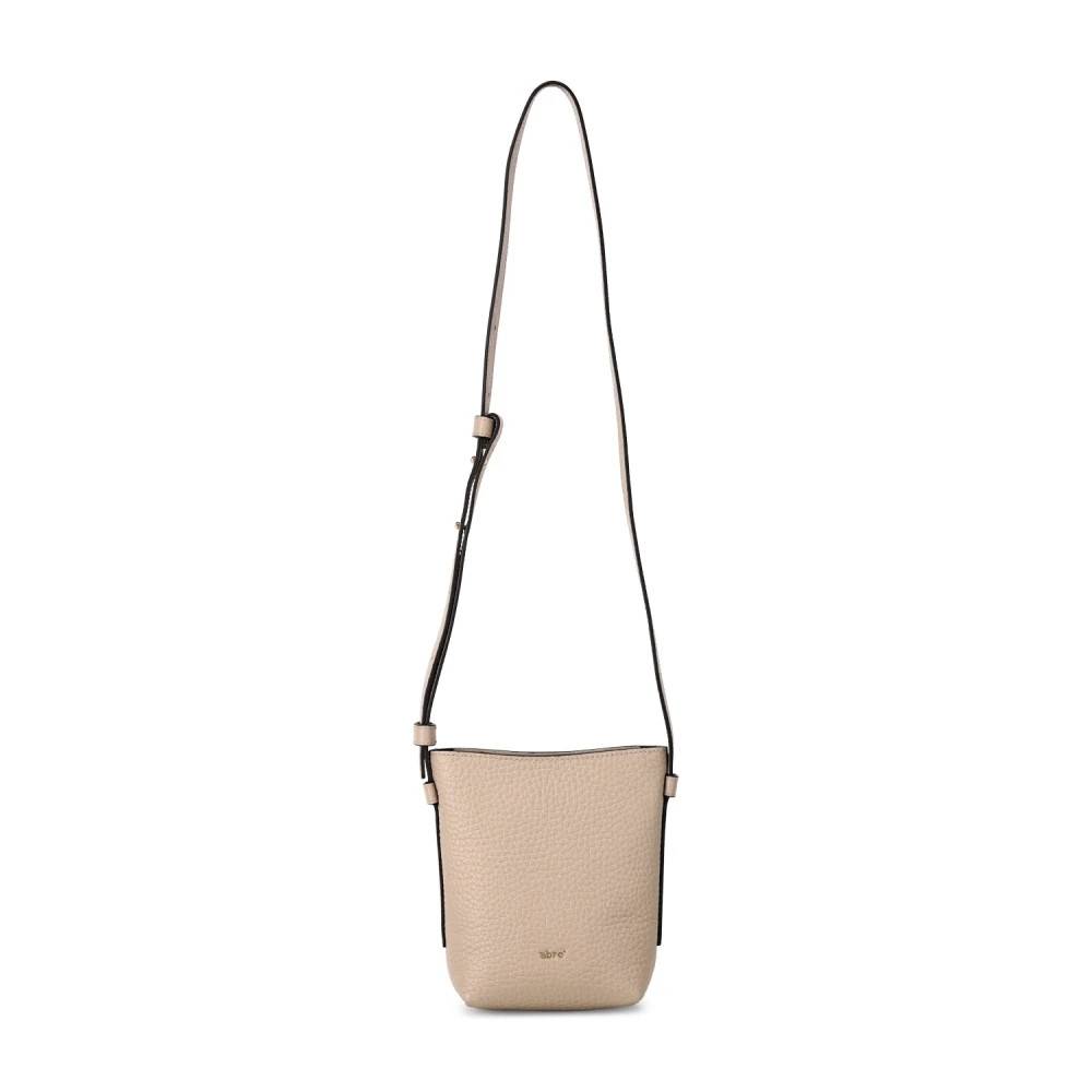 Abro Elegant læder skuldertaske - Tasker - Dame - Beige - ONE SIZE - Uld