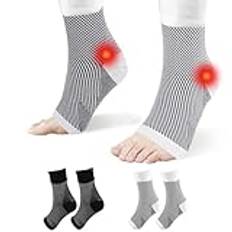 QKURT 2 par neurostrumpor för män och kvinnor, ankelbandage ortopediska kompressionsstrumpor, neuropati strumpor, plantar fasciitis-strumpor, kompressionsstrumpor, stuvad fotledsstöd (L/XL)