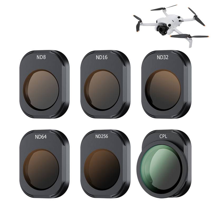 Filterset 6 delar för DJI Mini 4 Pro (ND8, ND16, ND32, ND64, ND256, CPL)