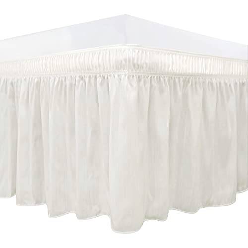 Sängkläder elastisk sängkappa med volanger – enfärgad sängkjol 38/45 cm enkel att installera sängkappa dubbel/enkel/halvfyrkantig stretchwrap (vit, 100 x 200 + 45 cm)
