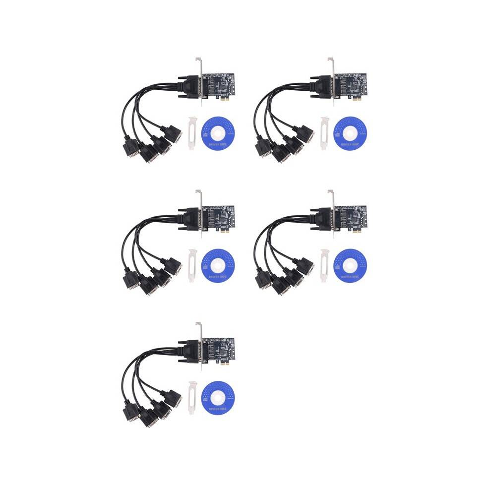 5X PCI-E Serial Port Card Pcie to 4 Serial Port RS232 9-Pin Industrial Control 4-Port Expansion Card AX99100 with Cable